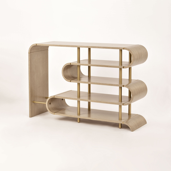 Stilig ST962 Konsola szaro-brązowa sinusoidalne półki