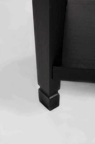 Cesena CE012 Konsola 3S z półką klasyczna czarna metalowe uchwyty drewno/mdf