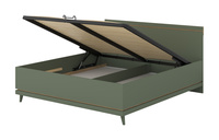 Scandi - Łóżko 180x200 cm ze Stelażem Zgaszona Zieleń Dąb Olejowany