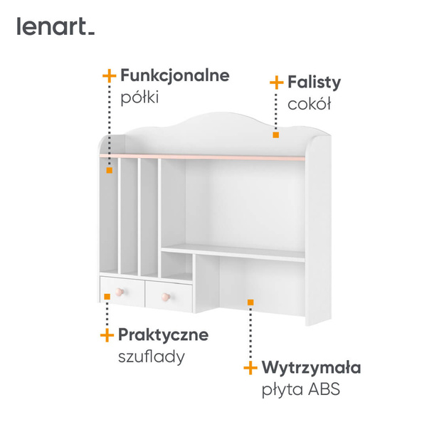 LUNA LN-04 - Nadstawka Biała/Różowa