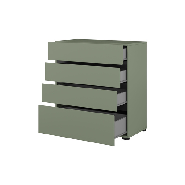 Cross S - Komoda 4 Szuflady Zgaszona Zieleń Czarny