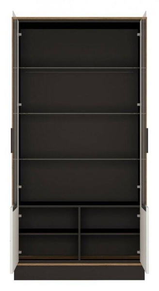 Brolo BROV02 - Witryna 2-drzwiowa Dąb Catania/Czarna Perła/Biała