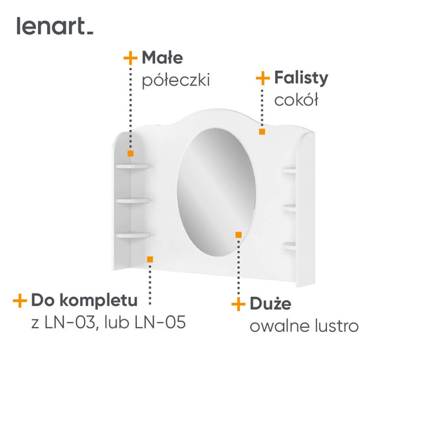 LUNA LN-06 - Toaletka Biała/Różowa