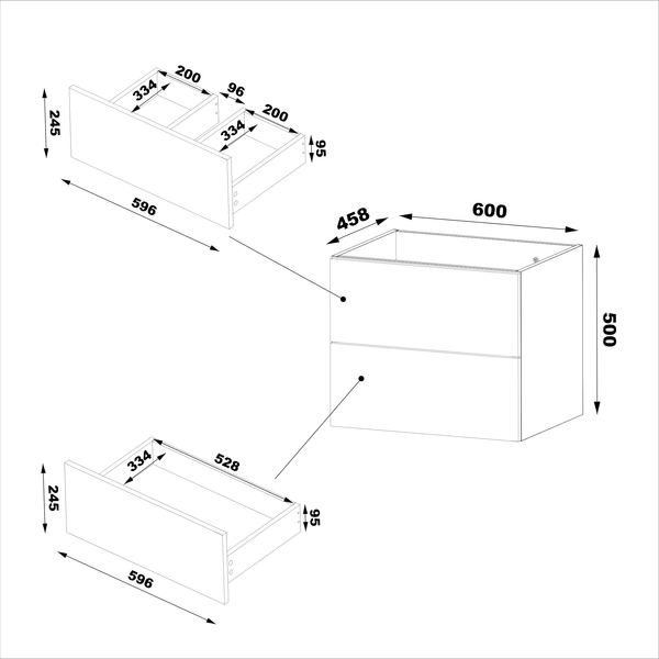 PILE-02 Szafka Pod Umywalkę 2S 60 cm Dąb Olejowany