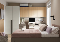 WOOW SET-WOS5L - Zestaw Kontenerek i Biurko Lewe Szampański/Dąb Vincenza Bielona/Clay Grey