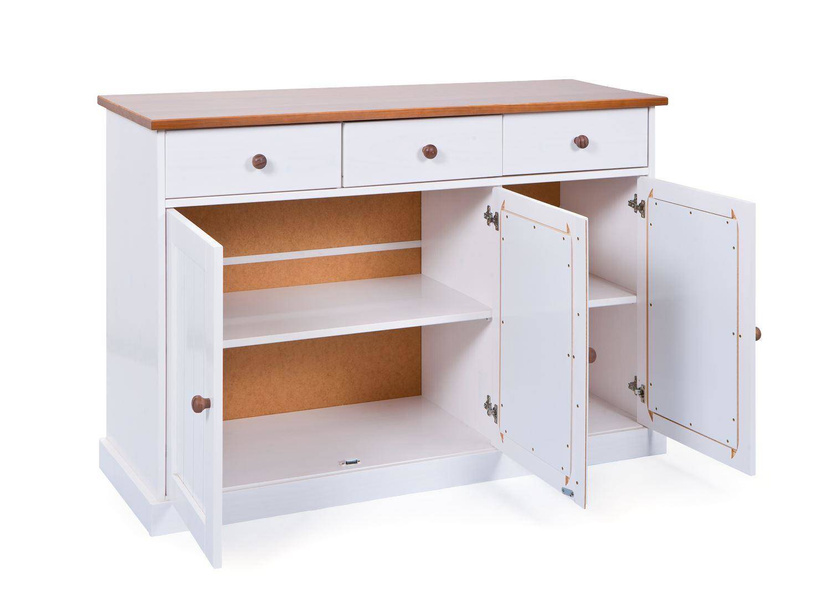 Komoda z szufladami WESTERLAND 4 drewniana biała