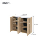 EASY EA-02 - Komoda 4-drzwiowa z Oświetleniem LED Dąb Scandi/Biały Połysk