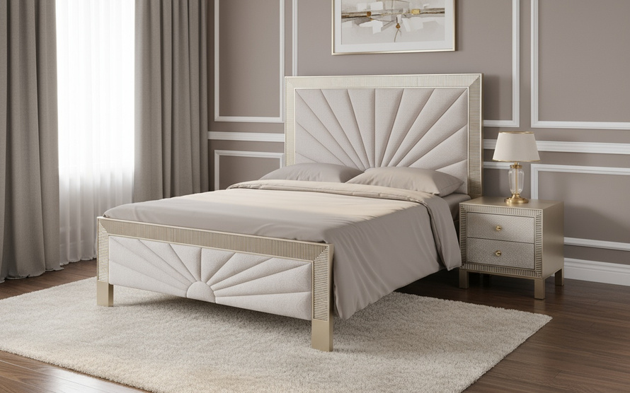 Stilig Bedroom ST900Q Łóżko tapicerowane 160cm + 2 szafki nocne ST901