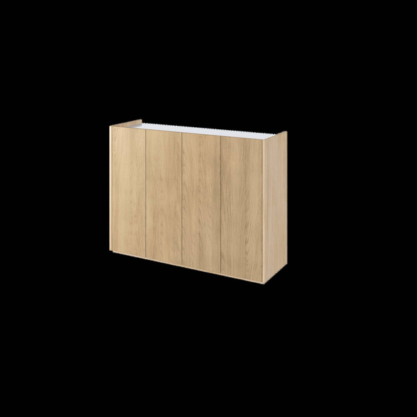 EASY EA-02 - Komoda 4-drzwiowa z Oświetleniem LED Dąb Scandi/Biały Połysk