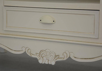 Rimini 034 Komoda RTV 2D/1S prowansalska kremowa  beżowy blat drewno/mdf
