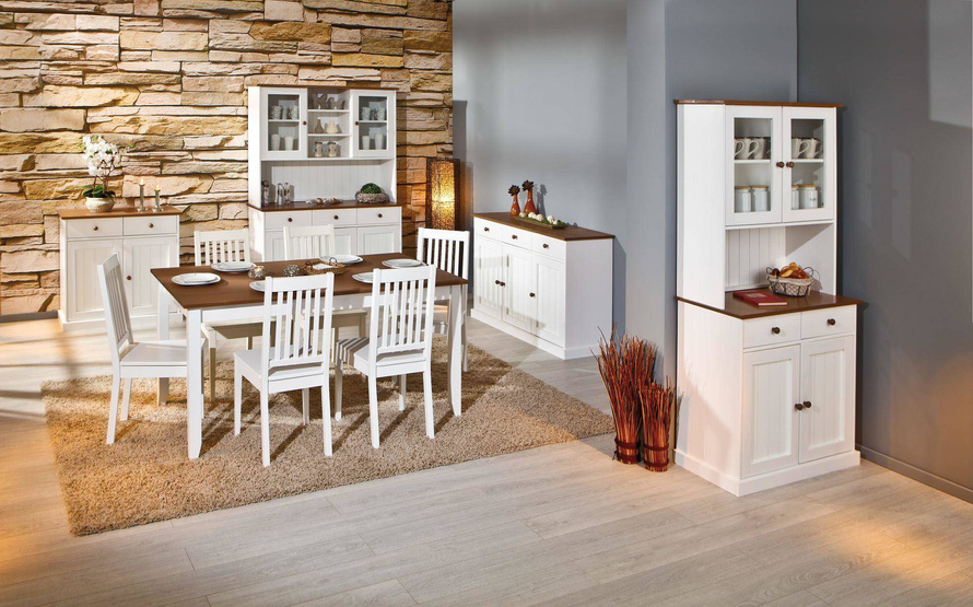 Kredens WESTERLAND 6 drewniany biały