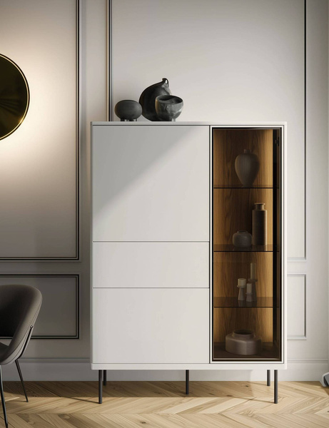 EPIRO EP-01 - Witryna 2D1S1W z Oświetleniem Kaszmir Dąb Ciemny