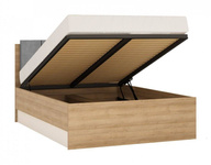 Lyon LYOZ02 - Łóżko 140 Z Podnośnikiem Dąb Riviera Jasne/Białe