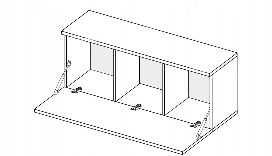 Box BX-44-WB - Komoda RTV Wisząca Biały Mat Biały Połysk