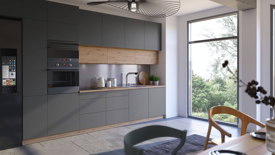 Szafka Kuchenna Dolna 1-drzwiowa Langen Grey D45 P/L