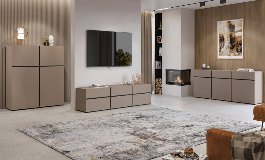 Cross – Komoda Wysoka 4-drzwiowa Congo Czarny Mat