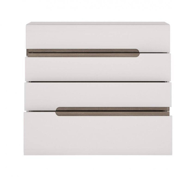Linate TYP 44 - Komoda 4S Biała/Dąb Truflowy