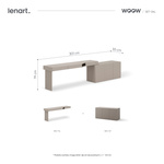 WOOW SET-WOS4L - Zestaw Komoda i Biurko Lewe Szampański/Dąb Vincenza Bielona/Clay Grey