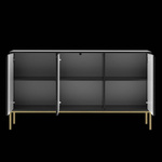 ASPEN-03 - Komoda 3-drzwiowa Czarny Mat Złoty Stelaż