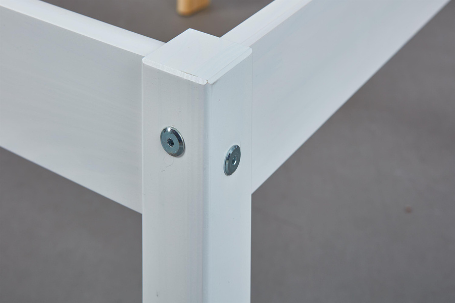 Łóżko podwójne VILMAR 140x200 drewniane białe