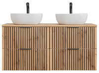 Podwójna szafka 120 cm Xilo Black Wotan z umywalkami Smile