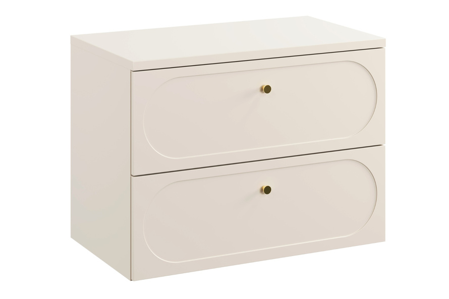 Zestaw Szafka Pod Umywalkę z Blatem 80 cm 2 Szuflady Donna Sand