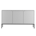 ASPEN-03 - Komoda 3-drzwiowa Biały Mat Czarny Stelaż