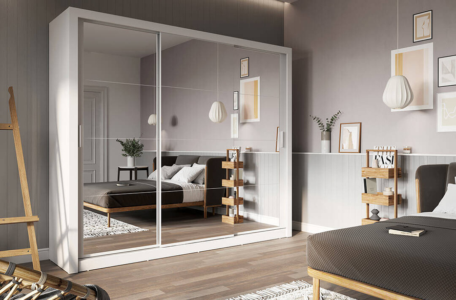 IDEA ID-01-3L - Szafa Przesuwna 3-drzwiowa 3 Lustra Szara