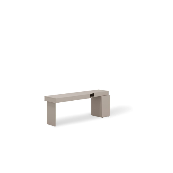 WOOW SET-WOS5L - Zestaw Kontenerek i Biurko Lewe Szampański/Dąb Vincenza Bielona/Clay Grey