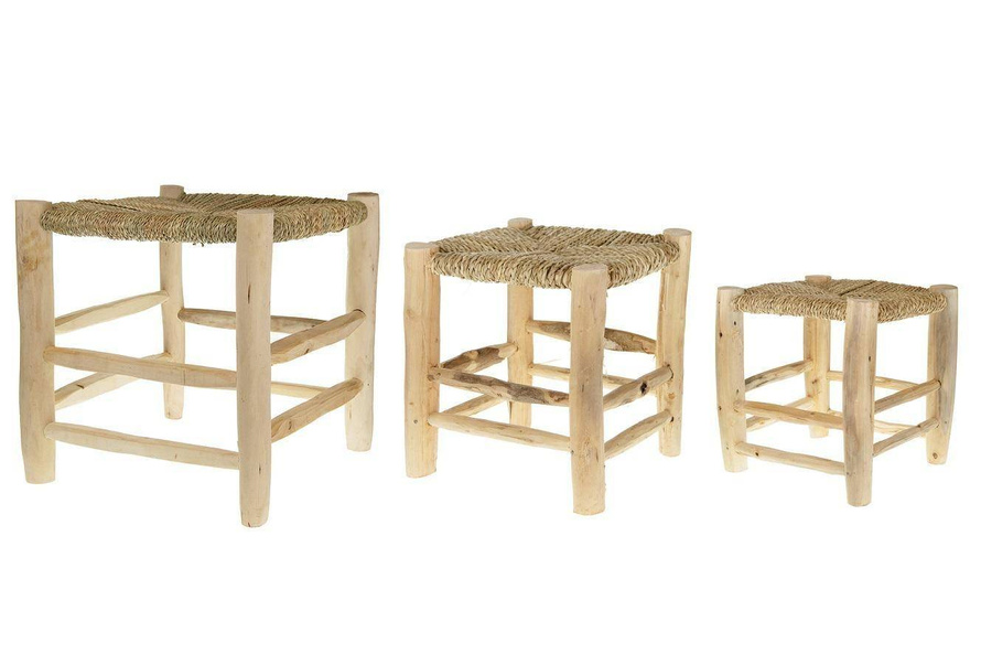 Wood old Stołki drewniane komplet 3 sztuki