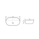 LORA-50 - Umywalka Nablatowa Ceramiczna Biały Połysk