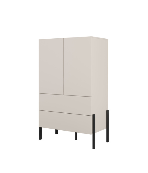 Jukon S - Bieliźniarka 2D2S Kaszmir Czarne Metalowe Nogi