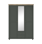 Evora S Szafa 3D2S z Lustrem Zielony / Dąb Lefkas