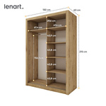 IDEA ID-17 - Szafa Przesuwna 2-drzwiowa Dąb Shetland