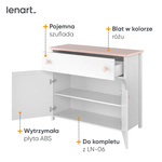 LUNA LN-05 - Komoda 2D1S Biała/Różowa