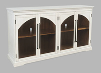 Avola AV2293-65 Komoda 165 cm biała drewno akacji przeszklone drzwi