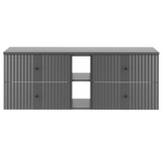 XILO-02 - Szafka pod Umywalkę z Blatem i Regałem 4S 140cm Szary Mat Zestaw-7