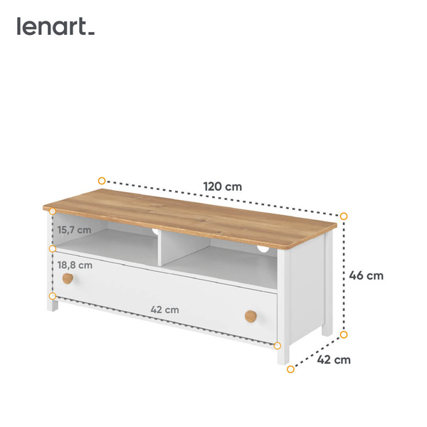 STORY SO-13 - Szafka RTV 1S Biała/Dąb Nash