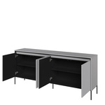 TREND TR-04 - Komoda 4-drzwiowa Z Oświetleniem Szara/Czarna