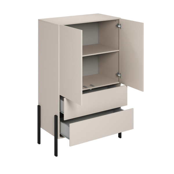 Jukon S - Bieliźniarka 2D2S Kaszmir Czarne Metalowe Nogi