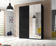 Beta – Szafa 2-drzwiowa Przesuwna z Lustrami 150 cm Czarny