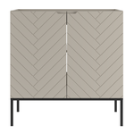 ASPEN-08 - Szafka Pod Umywalkę 2D 80cm Kaszmir Czarny Stelaż