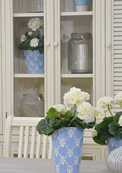 Pesaro 09 Witryna 8D prowansalska kremowa drewno/mdf