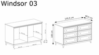 WINDSOR-3 - Komoda 6 Szuflad Cashmere