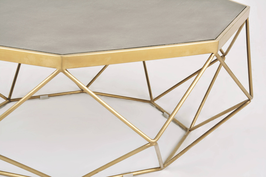 Glamour GL1714 Stolik kawowy złoty ze stali