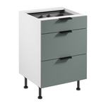 Szafka Kuchenna Dolna 3S z Wkładem Na Sztućce Sorento D60S3 AX Biały Green