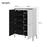 TREND TR-03 - Szafka 4-drzwiowa Z Oświetleniem Biała/Czarna