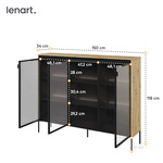 TREND TR-08 - Komoda 3-drzwiowa Z Oświetleniem Dąb Artisan