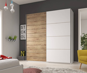 Galaxy – Szafa 2-drzwiowa Przesuwna 200 cm Biały / Dąb Beaufort