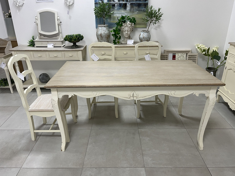 Rimini 026 Stół prowansalski kremowy beżowy blat drewno/mdf_01